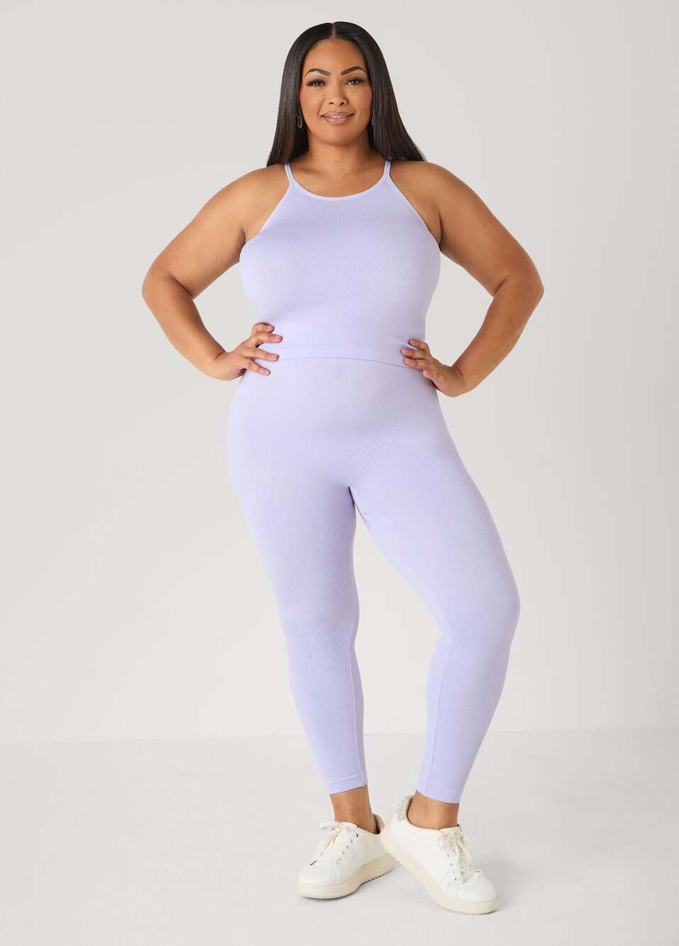 Ashley Stewart Ribbed Tank and Leggings 2-Piece Set